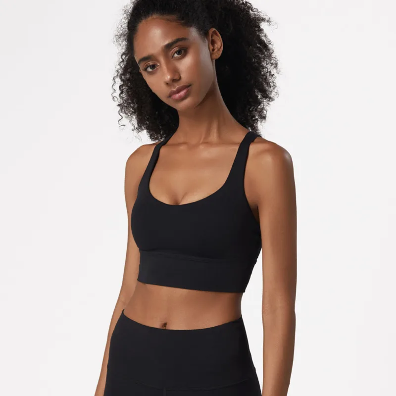 
Custom Push Up Gym Sports Yoga Fitness Bra Crop Top Quick Dry Sweat Adjustable High Impact Workout Yoga Bra 