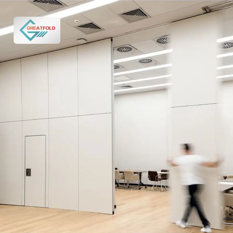 Conference Room Sliding Pivoting Wall Movable Partition System Office Manual Mobile Operable With Passing Door