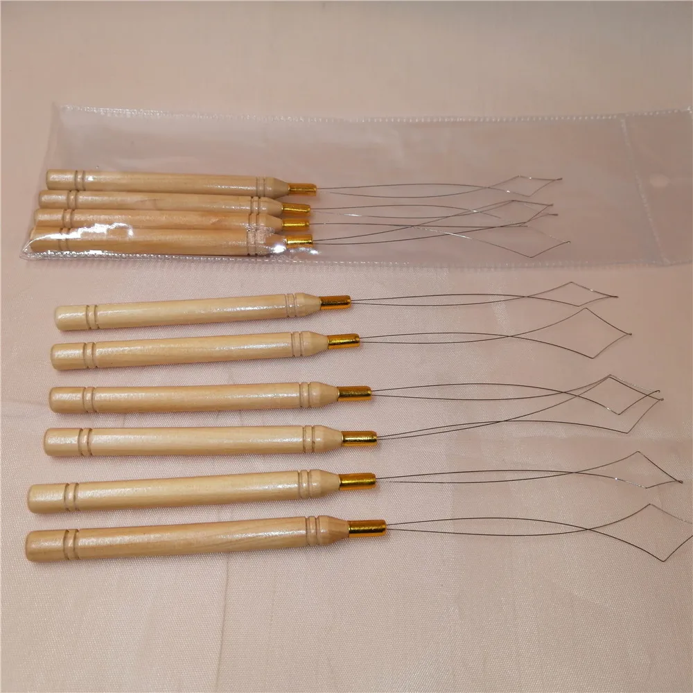 nano rings silicone loop pulling threader for hair extension tools