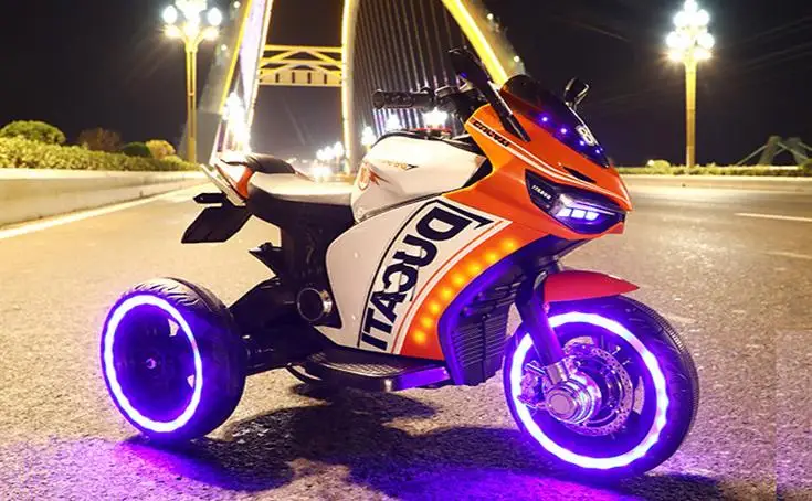 2022 New Factory Wholesale Battery Powered Pink Color Multi Music Child Drive  kids electric motorcycle with Wheel lights