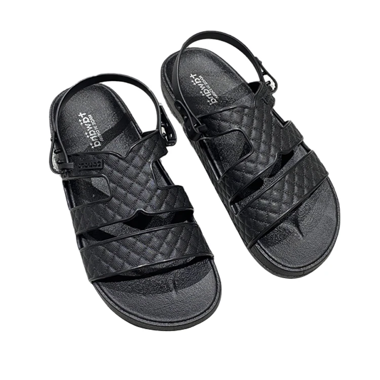 Factory Wholesale And Ladies Summer 2022 brand H strap plaid Flat Soles Stylish Sandals Women