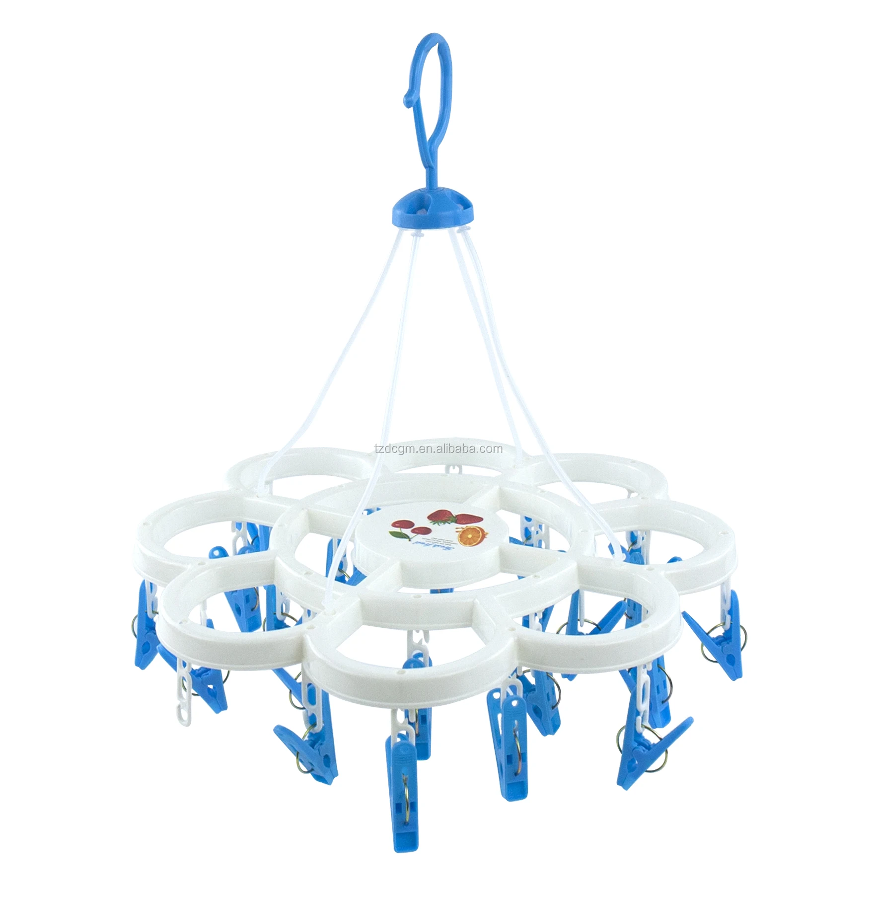 2020 Good Quality Best Selling Plum Blossom Shape  Plastic  Clothes Hanger with 24 Pegs For Socks and Briefs and hats