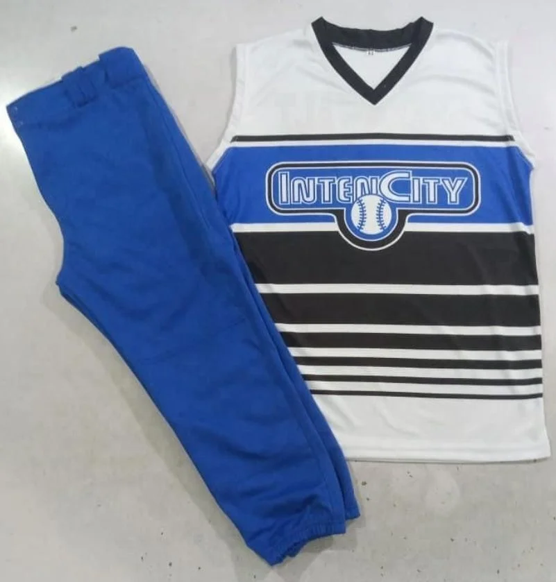 2021 new design custom youth fashion softball pants kids sleeveless baseball jersey for team