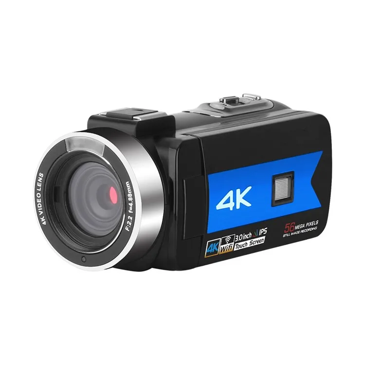 Цифровая видеокамера K1 5 в 1 с Wi-Fi Nightshot 4K, интерполяция 56 МП, сенсорная панель 3 дюйма, микрофон для кастинга, красный/синий/серый цвет