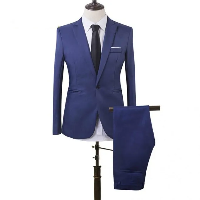 Wholesale new men two-piece business suit solid color plus size casual suit pants spot factory direct sales