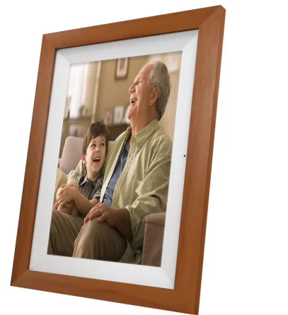 Vertical Horizontal Display Electronic Photo Frame High Resolution 10 Inch LED IPS Screen Rotate Wooden Digital Art photo Frame