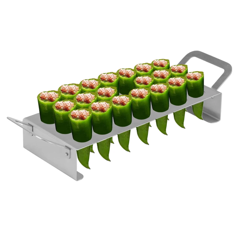 BBQ Chili Grill JALAPENO Rack Stainless Steel Pepper Roasting Rack with Double Handles