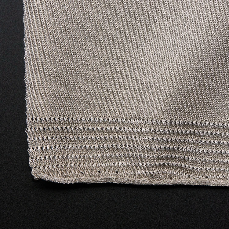 Anti Static Metallic Yarn Braid Electromagnetic Shielding Stainless Steel Fiber Anti Radiation Conductive Metallic Fabric