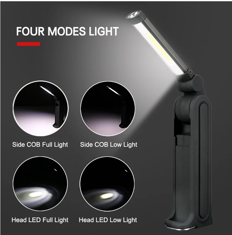 Brightenlux Powered 300Lm Slim Usb Inspection Light With Magnetic Base, Magnetic Portable Working Lamp Cob Led Work Light Magnet