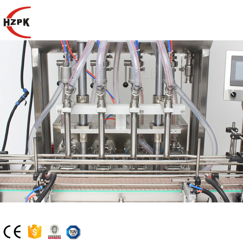 HZPK automatic 5 gallon water viscous liquid bottle paste honey jar 4 head rotor pump filling machine manufacturer