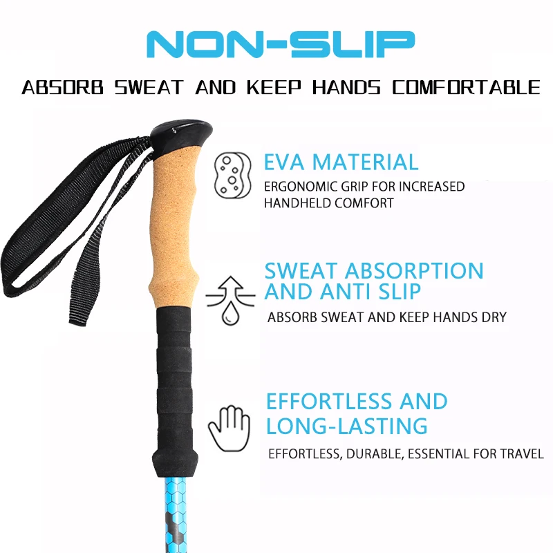 HOT! 2024 Adjustable Alpenstock Outdoor Equipment Carbon Fiber Alpenstock Climbing Walking Stick
