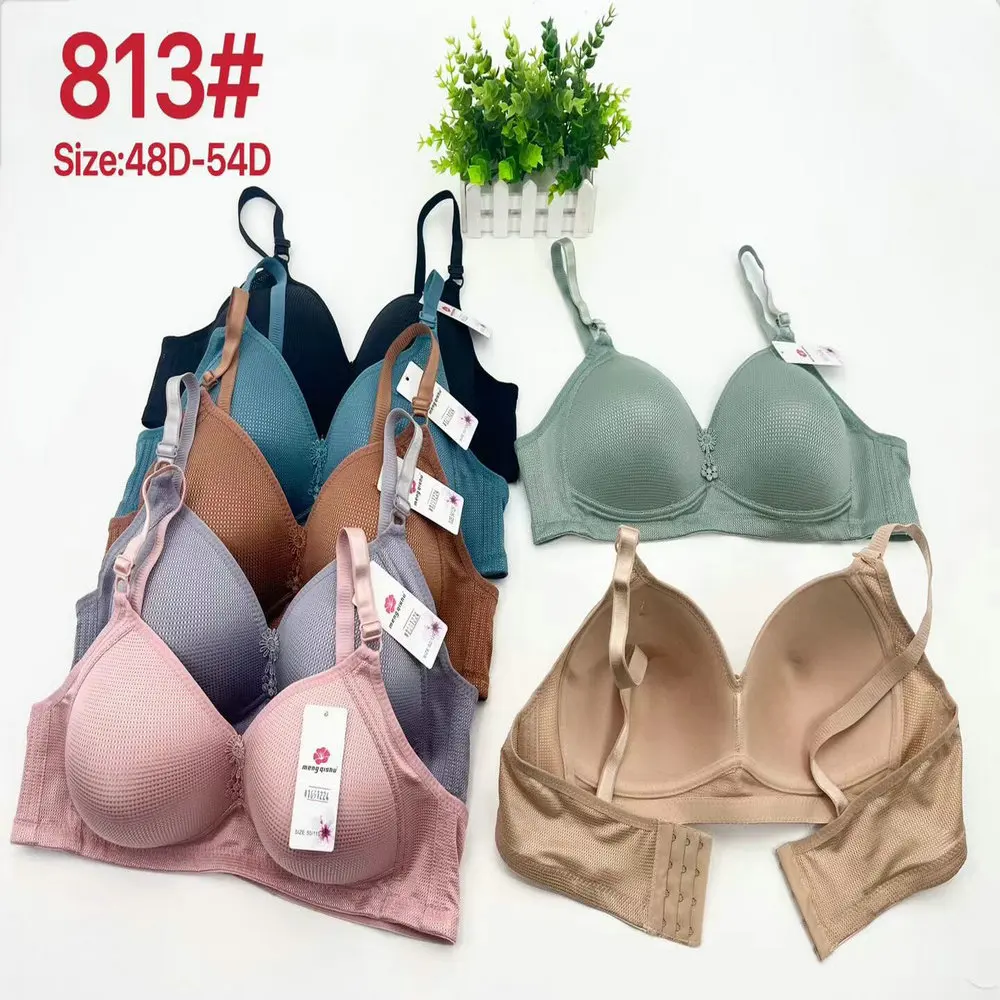 1.3 Dollar Model MQS019 Size 42-58D Cup Bra Assorted Colors Wireless Brasier Hot Images Women Plus Size Women Bra With Colors