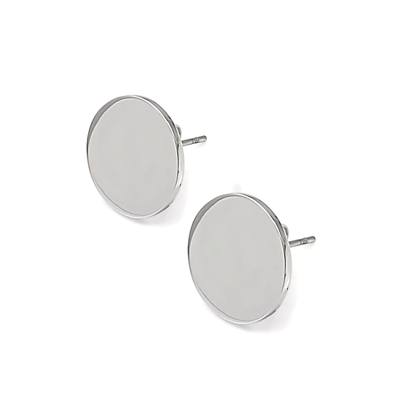 simple Geometric Round Stud Earrings Personal Customize Logo Letter Simple Small Ear Brincos Europe Girls Boy Unisex Present