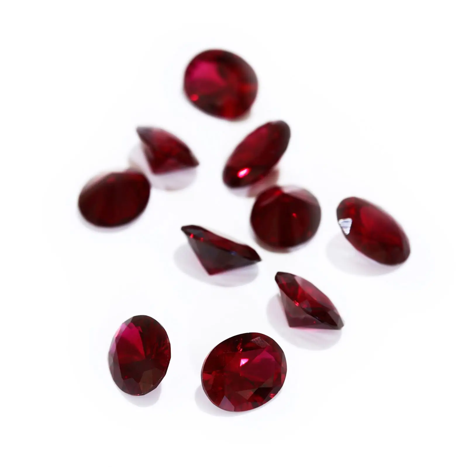 Megan wholesale Gems round Cut Synthetic Ruby Red CorundumStone With Wholesale Price 3.0Mm 46# Synthetic rough raw gems jewelry
