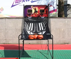 Kids adults indoor outdoor sports electronic scoring basketball stand 2 Players game basketball shooting machine trainer