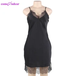 Champagne Sleepwear Babydoll Womens Lingerie Nightwear Wholesale Price Satin Night Dress For Women Sleeping Dress