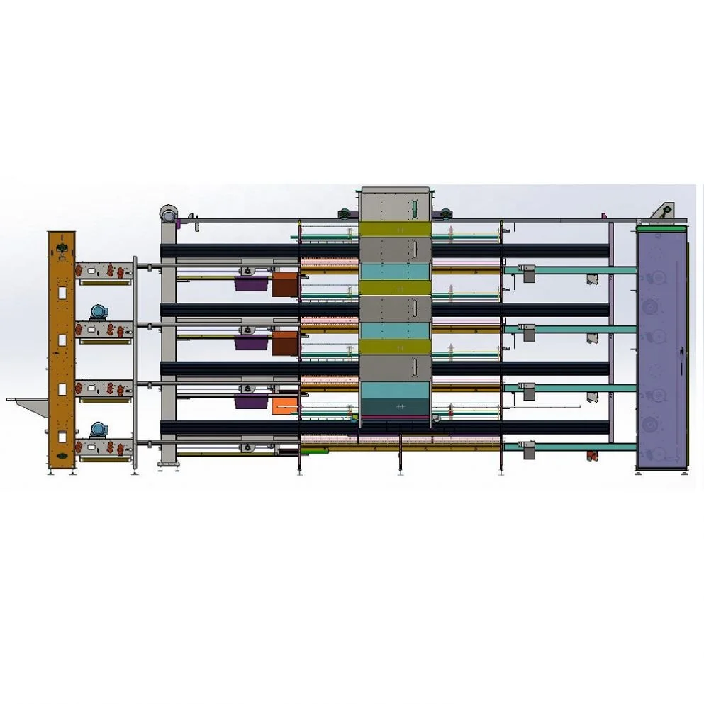 Pull-Out Floor Automatic Harvesting Poultry Cage System Battery H Type Chicken Broiler Cages