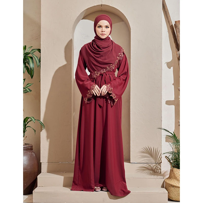 Turkish Women Fashion Modern Beautiful Chiffon Khaleeji Khimar Abaya Muslim Kimono Islamic Dress Clothing Morocco Jubah