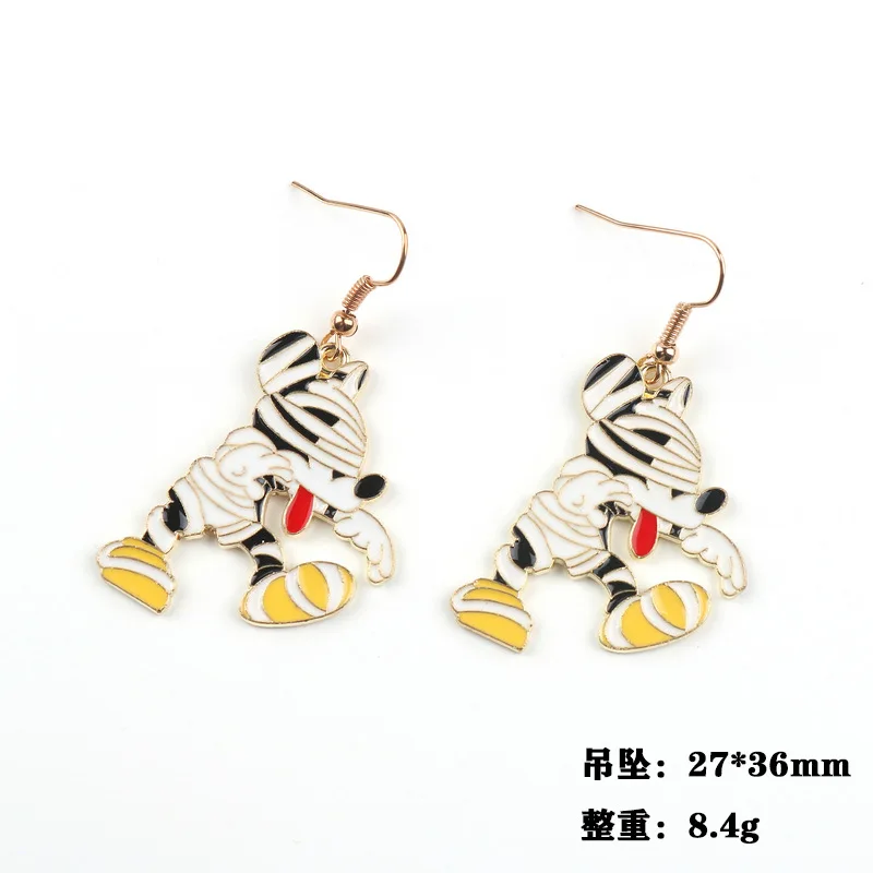 Popular Cartoon Mickey Stainless Steel Earring Wholesale Gold Plated Stainless Earring Enamel Disney Halloween Earrings for Kid