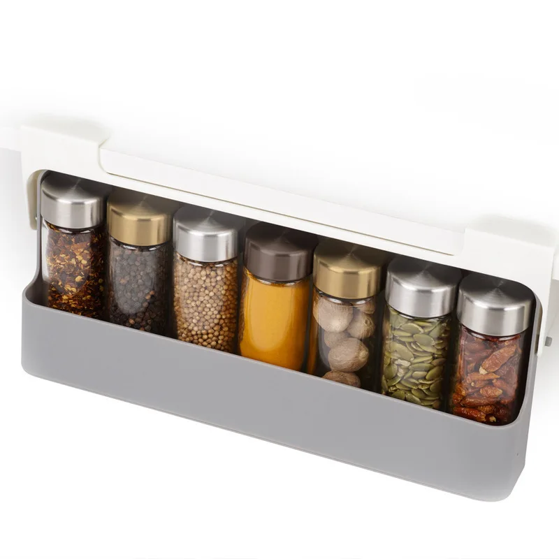 Home And Kitchen Spice Storage Bottle Plastic Seasoning Jar With Organizer Rack