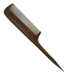 Hot Sale Eco-friendly Natural Folding Long Handle for Man Beard Rat Tail Wide Tooth Parting Green Sandalwood Hair Comb Set