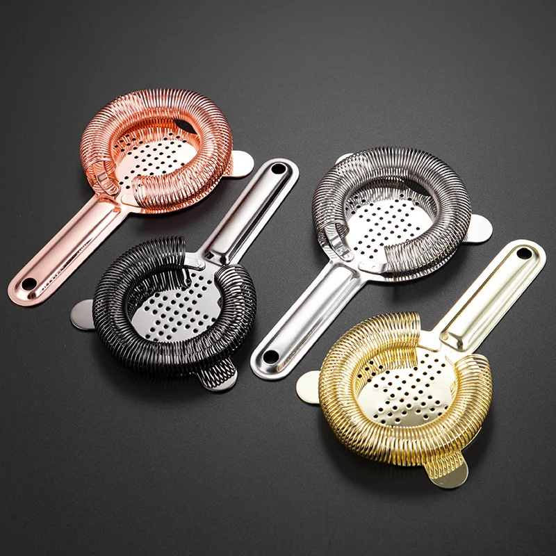 Wholesale stainless steel 304 wine cocktail filter bar tool Ice Filter Bar Tool Deluxe hawthorn strainer