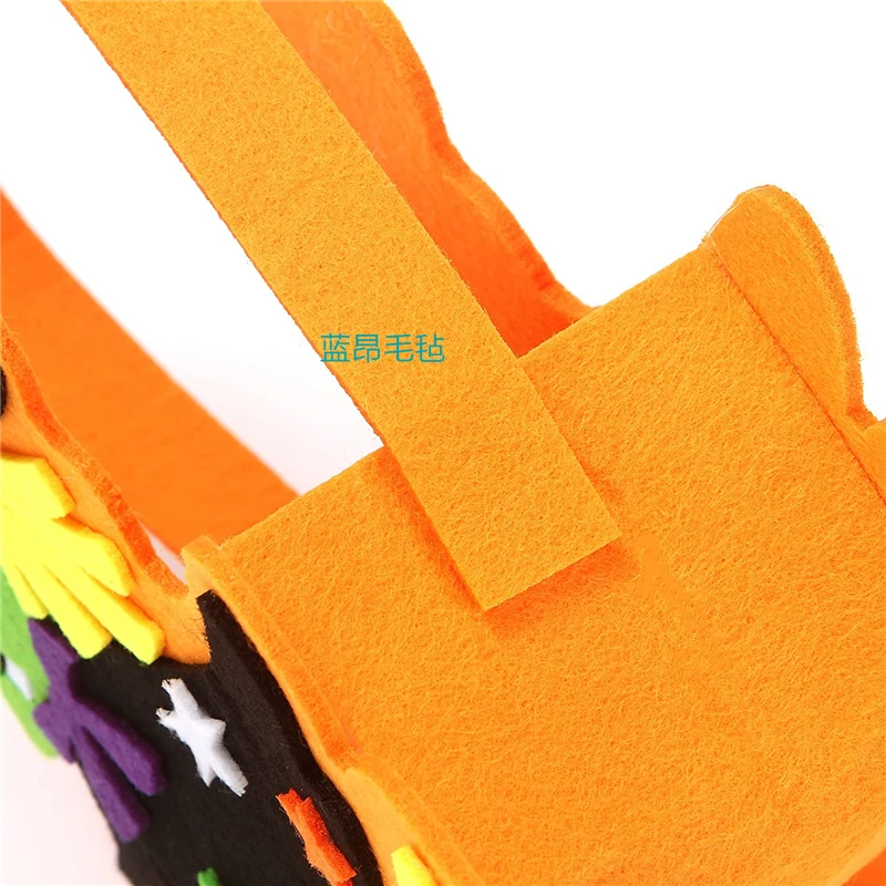 Halloween party decoration trick or treat felt candy tote bags with pumpkin ghost storage basket