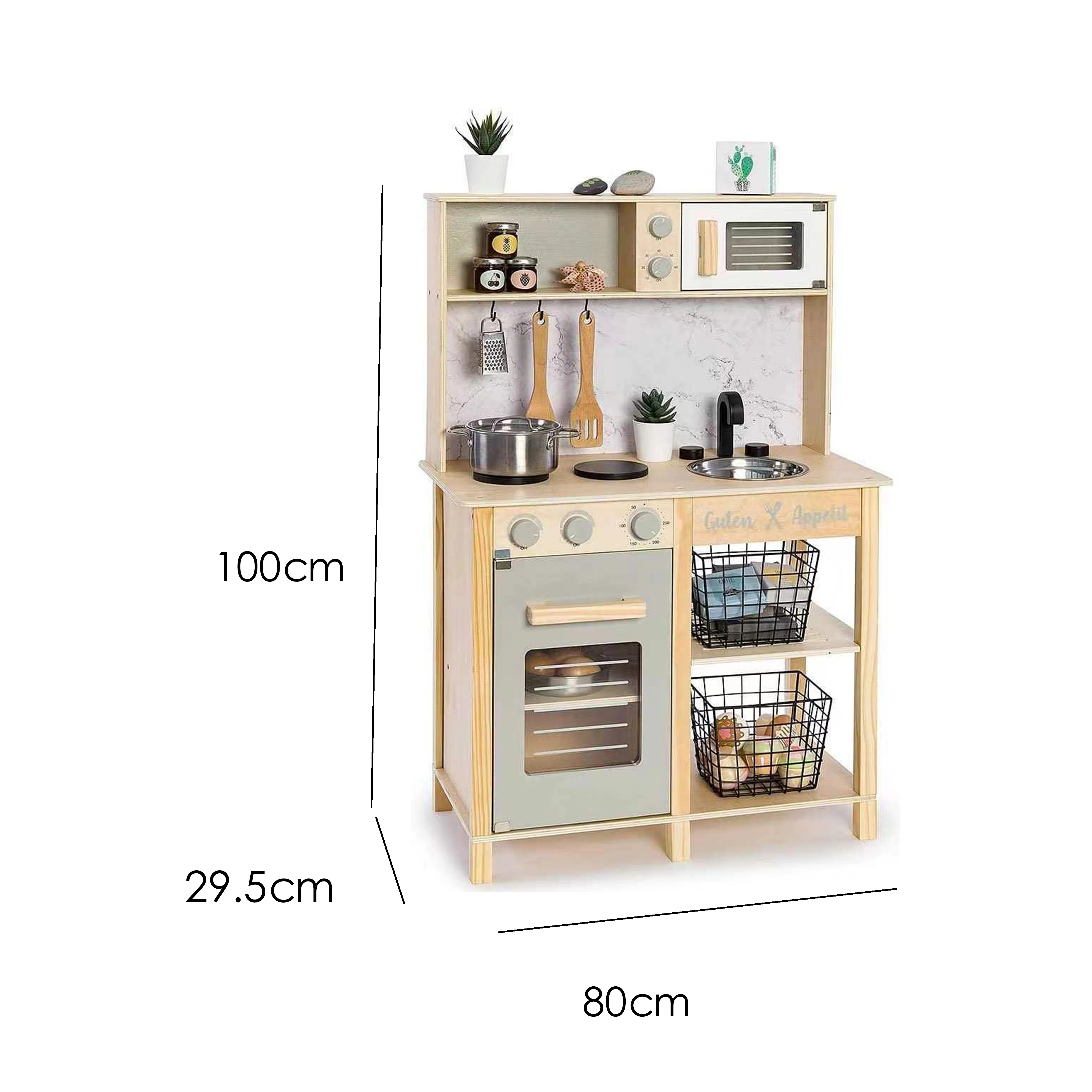 Wood Play Kitchen Toy Set for Toddlers Kids Kitchen Playsets for Pretend Play Wooden Kitchen Play Set Baby Furniture