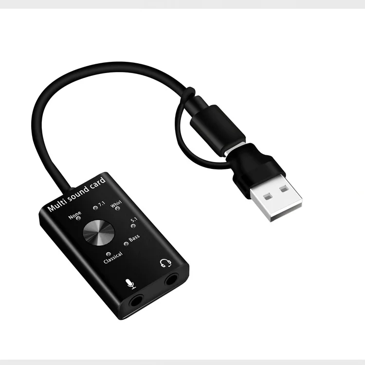 Внешний мини-микрофон разъем для наушников Usb Тип C 2 в 1 звуковая