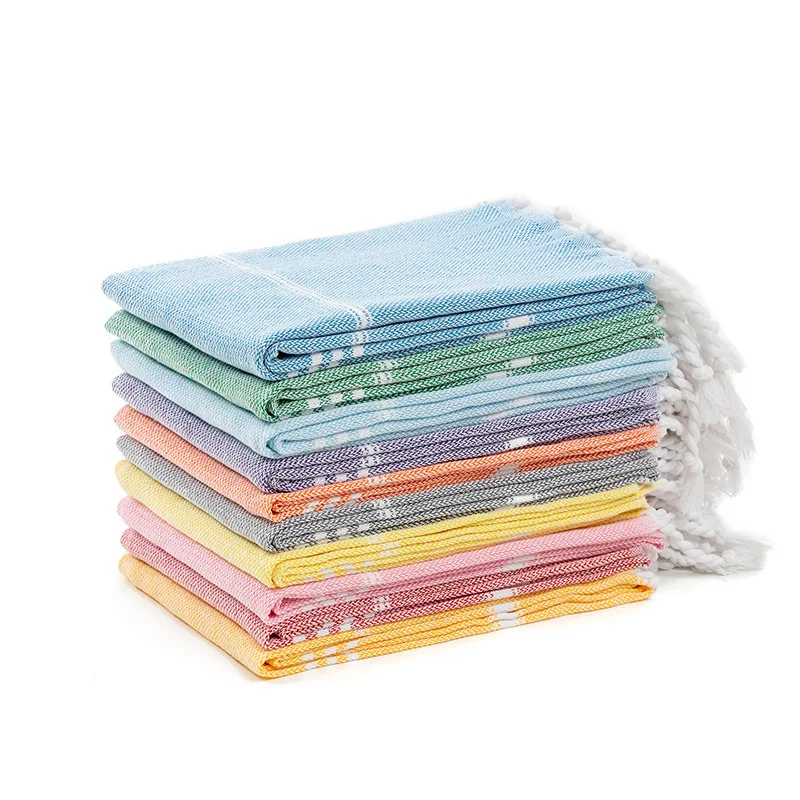 40x100CM Turkish Cotton Kitchen Tea Towel Plain Color Hand Towel Nordic Table Mat Fringe Rectangular Tablecloth Kitchen Supplies