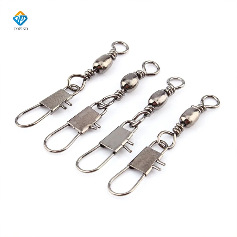 TOPIND High Quality Wholesale Fishing Gear Stainless Rolling Fishing Hooks With Swivel Snap