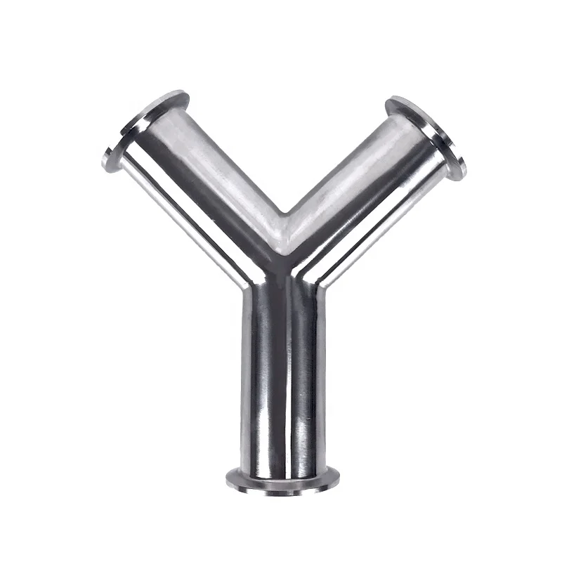 Aohoy Sanitary Stainless Steel ss304 ss316l pipe fitting tri clamp wyes tee y type tee