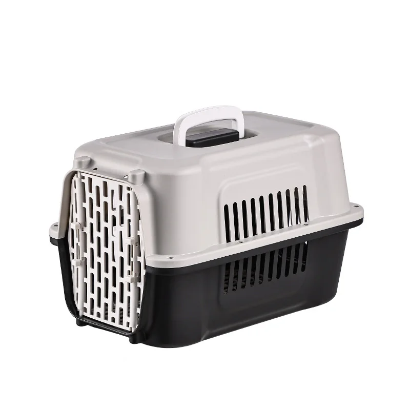 Outdoors Colourful Plastic Door Lock Breathable Cat Air Box Portable Pet Travel Carrier Cat Dog Flight Case