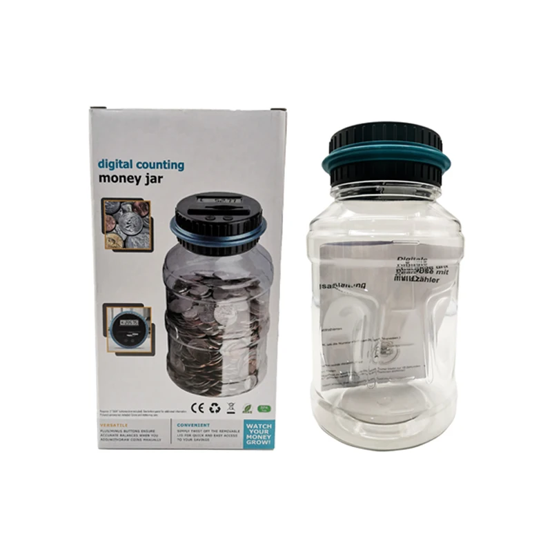 2022 Intelligent new  piggy bank counter coin electronic digital LCD money counter jar Transparent coin saving box