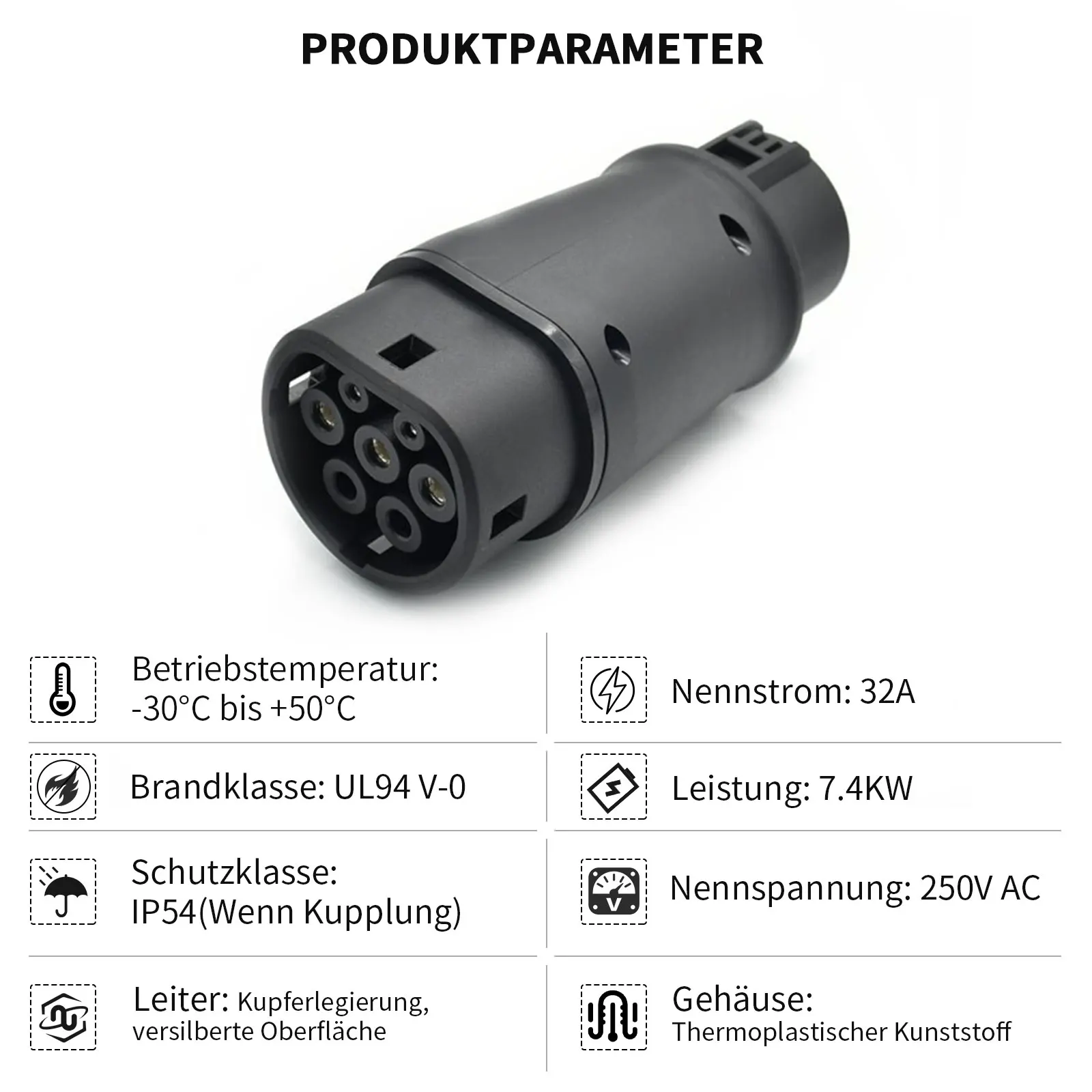 EVSE Manufacturer IEC 62196-2 to SAE J1772 Plug EV Charging Connector Adaptor