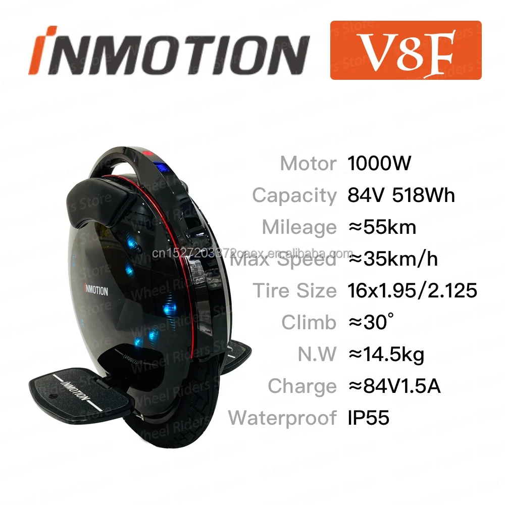 Электрический самокат INMOTION V8F EU/USA spot stock самобалансирующийся скутер приложение для внедорожника с декоративными лампами Моноцикл EUC