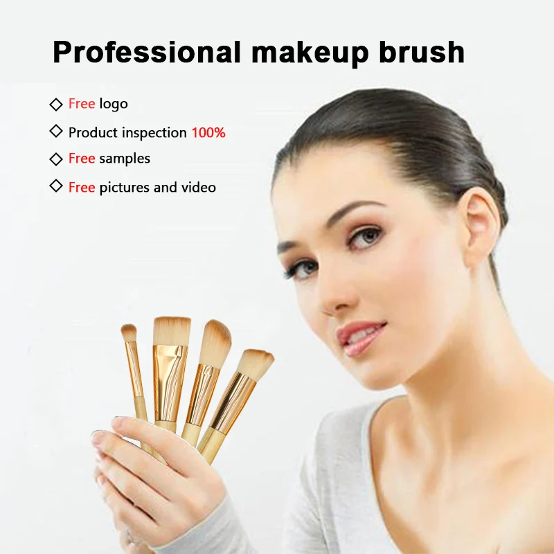 Fashion 8PC Yellow Makeup Brush Set Low MOQ Vegan Womens Cosmetics Make Up Brushes Quality Tools Set With Case Wholesale