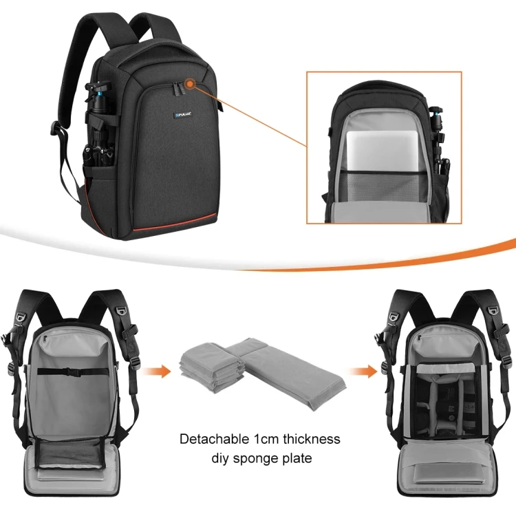 Top Fashion PULUZ Outdoor Portable Waterproof Scratch-proof Dual Shoulders Handheld PTZ Stabilizer Camera Bag Backpack