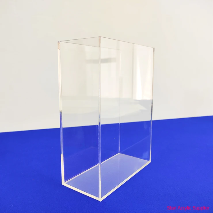 Flat Rectangle Clear Acrylic Flower Vase For Home Wedding Decor Vases Premium Cube Lucite Flower Vase