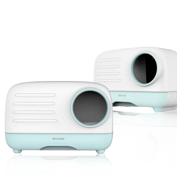 
Enclosed Cleaning Cat Toilet Colorful Cat Sand Box Fashion Square Pet Box for Small Animals 