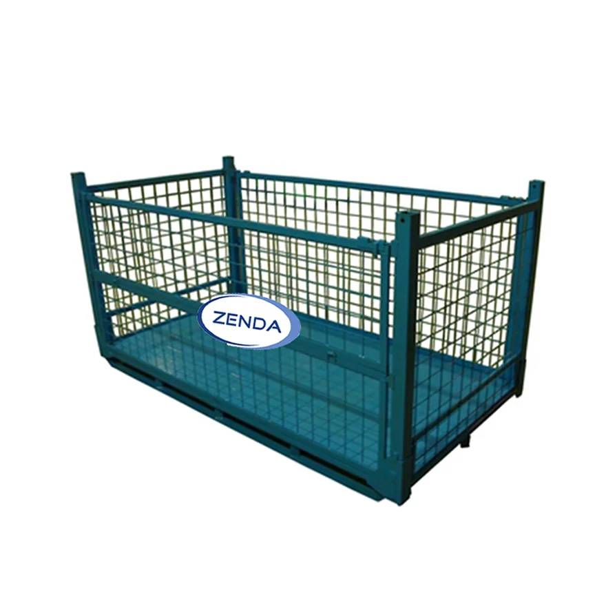 Folding Warehouse Storage Steel Stacking Cage Pallets Wire Mesh Container Stillage