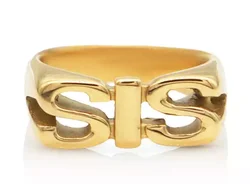 Chris April 316L stainless steel PVD gold plated SIS MOM DAD initial number hip hop signet rings letter