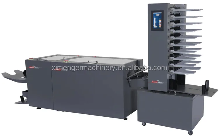 Automatic 6 bins paper collating stitching and folding system booklet maker trimming machine price