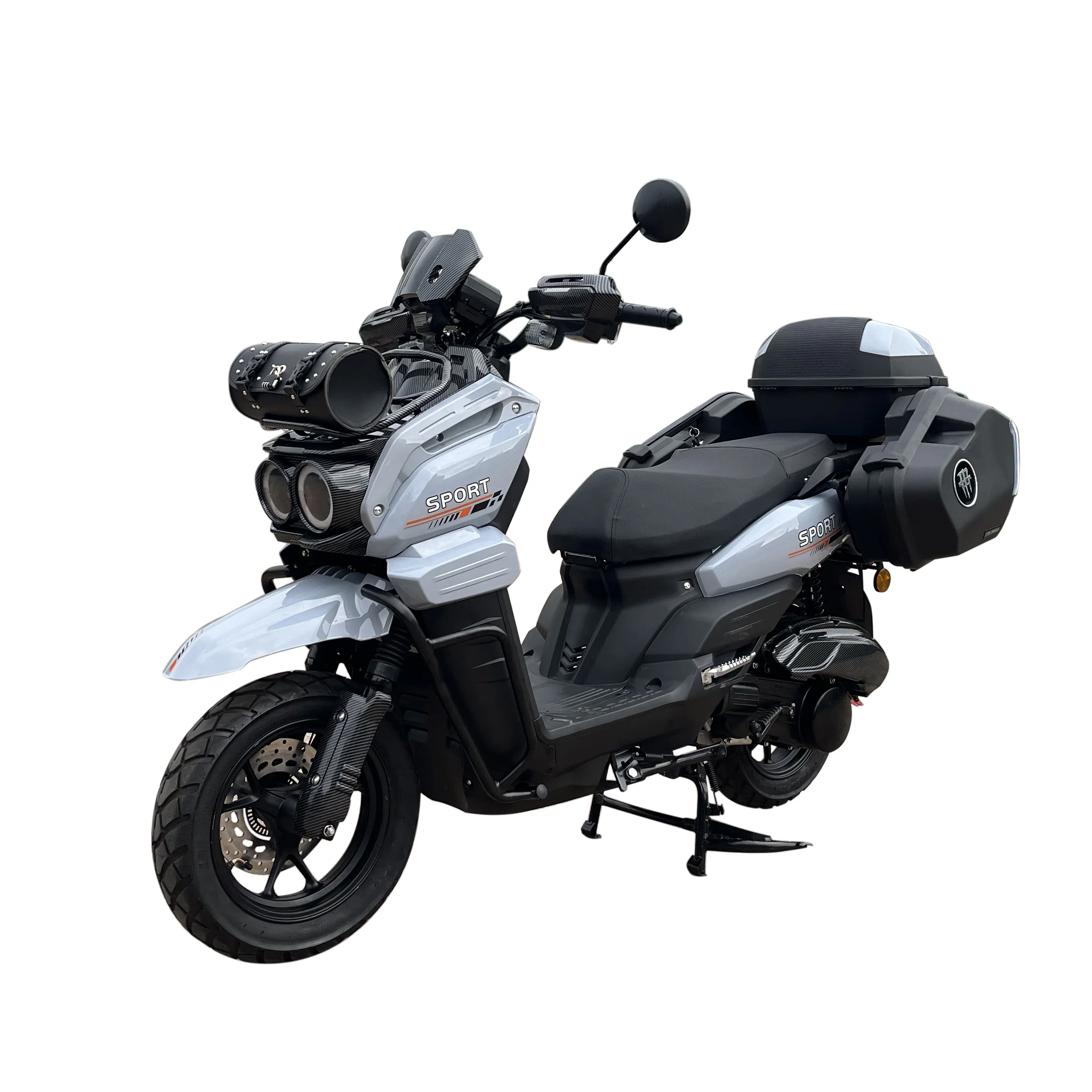 Квасцы со светодиодными лампами 125cc мотоцикл с Карбоновым дизайном 125CC скутер кожаной сумкой 50cc бензиновый мопед