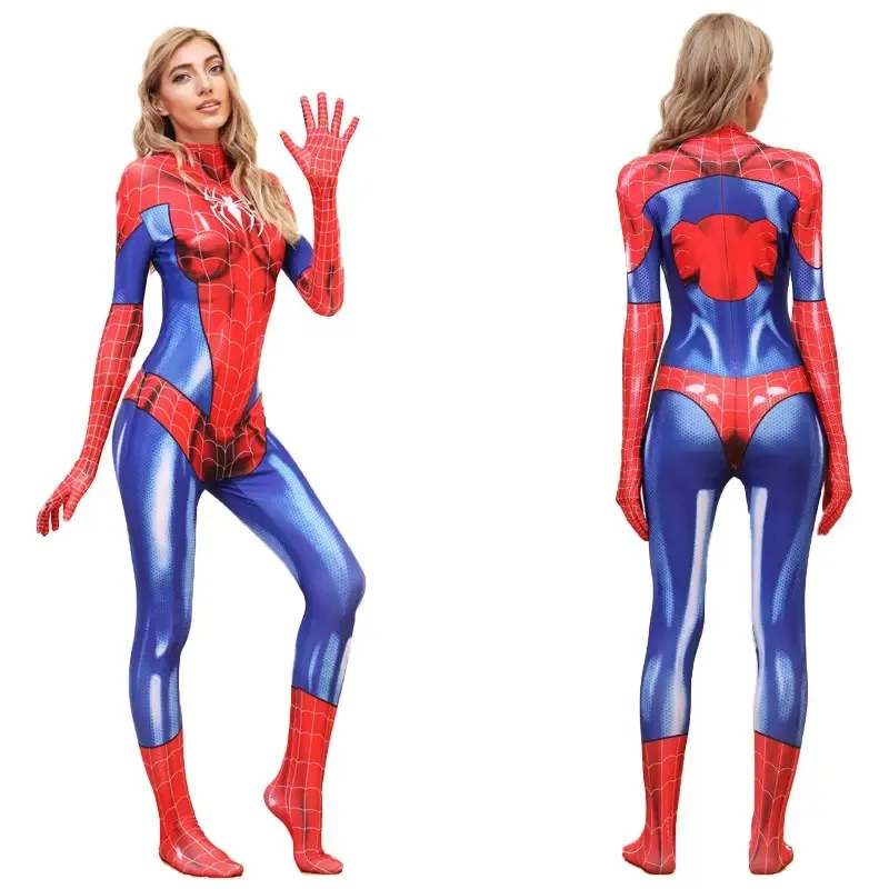 Sexy Adult Halloween Cosplay Costume Spiderwoman Uniform Women Plus Size Spiderman Movie Series Clothing Performance Clothes