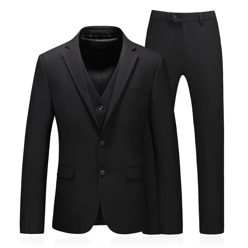 
Seasonal Clothing For Man 2 Button Single Breasted Gentlemanlike Italian Type Black Suit 