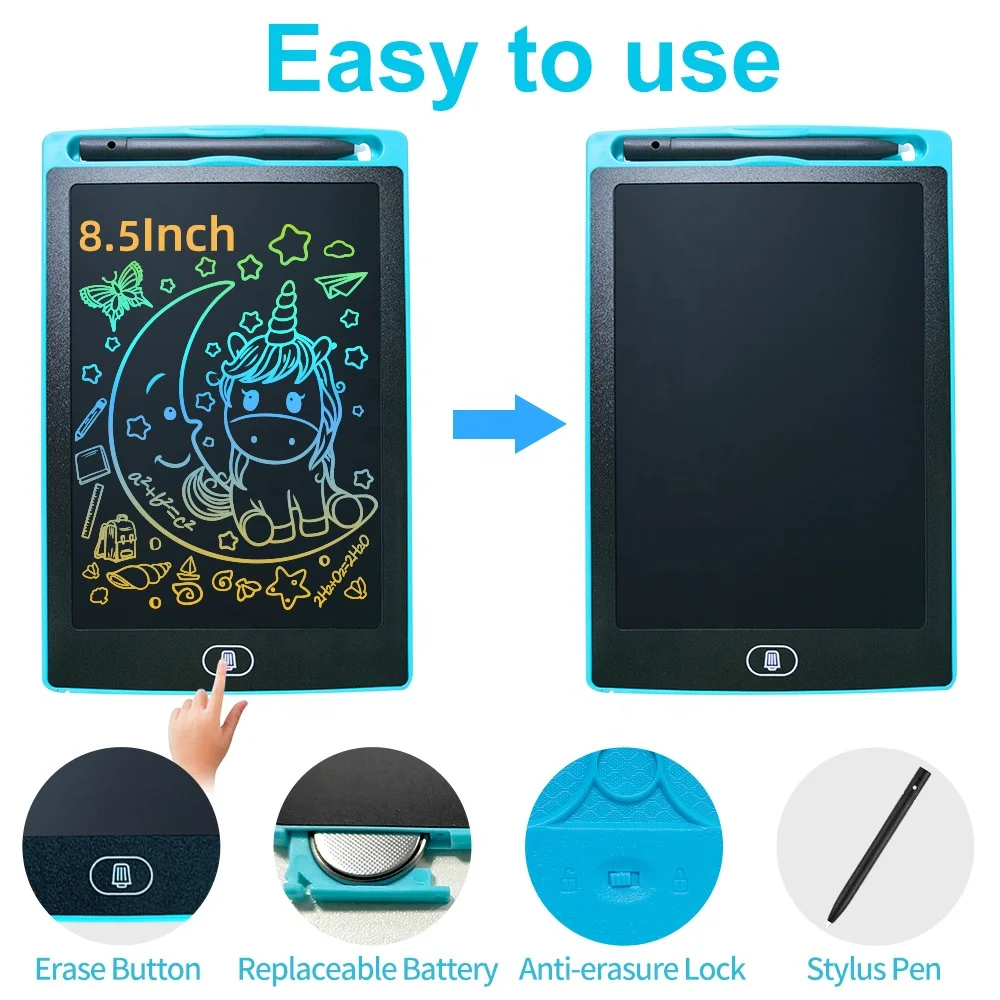 Trending Products 2025 New Arrival Lcd Writing Tablet Color Drawing Board For Kids Lcd Writing Tablet 8.5 12 Lcd Writing Tablet