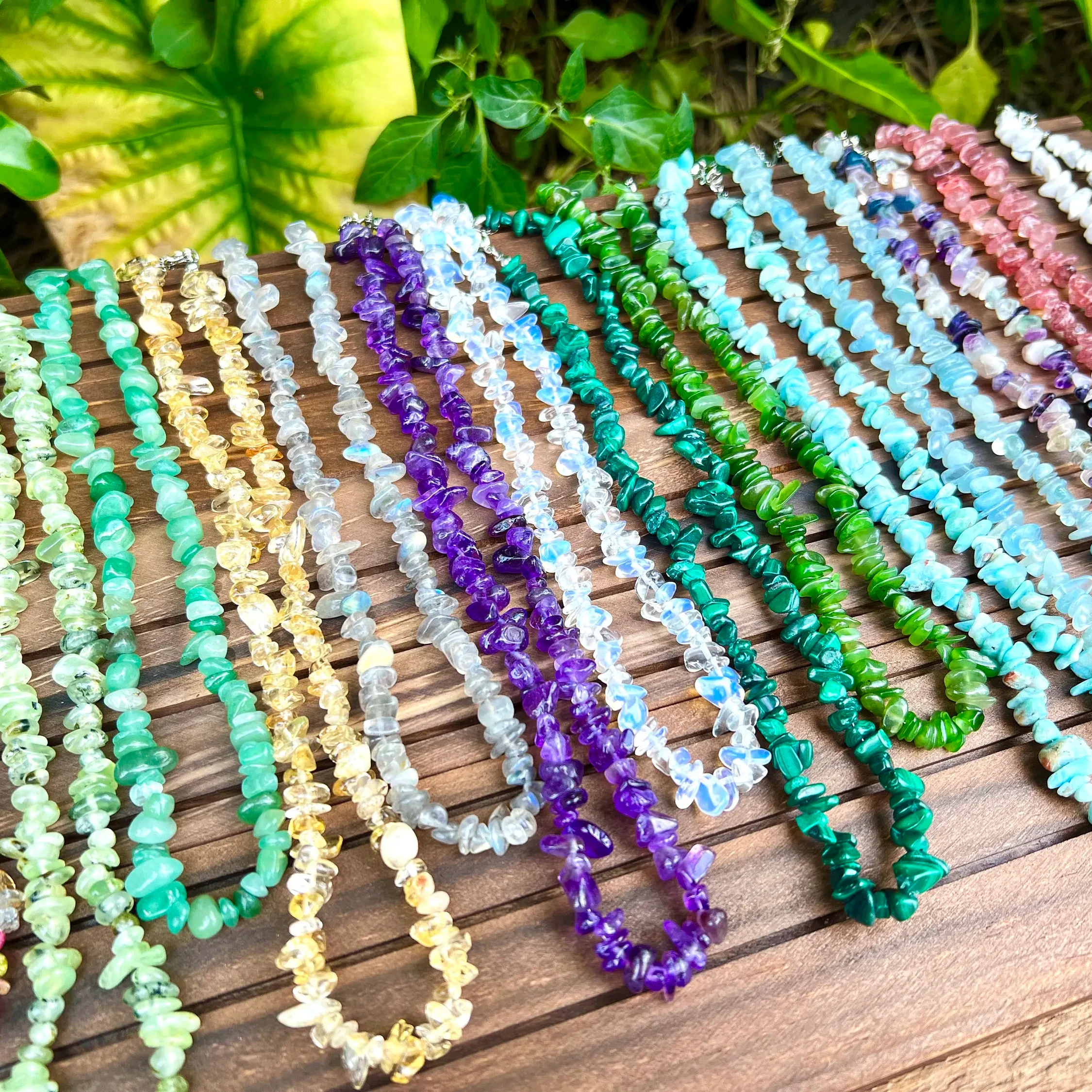 Custom Dainty Natural Gemstone Stretchy Necklace Healing stones Amethyst Beryl Lapis Necklace Jewelry Gift for Women MAMA