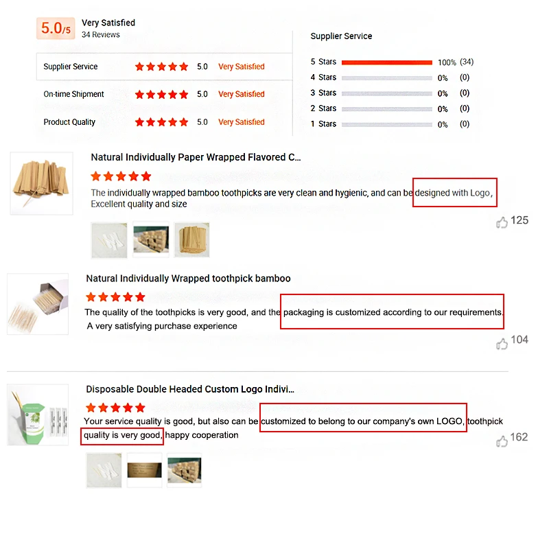 Natural Bamboo Toothpick Diameter 2.0Mm Biodegradable Toothpick