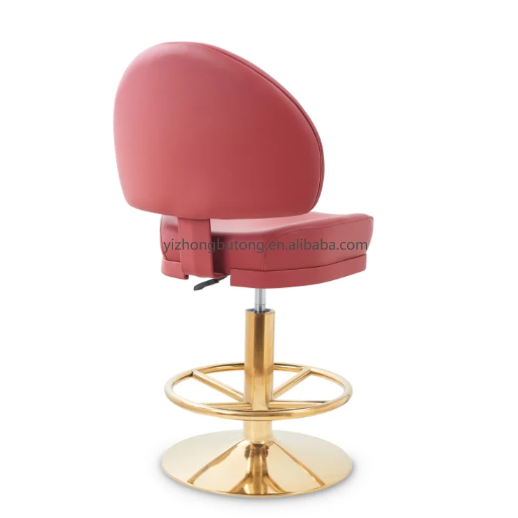 High End Commercial Metal Base Brass High Bar Stool Chair Luxury Swivel Adjustable Gold Bar Stool